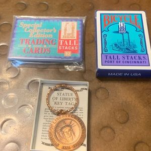 Americana Tall Stacks (Riverboats) 24 cards, playing, Statue Liberty Cincinnati